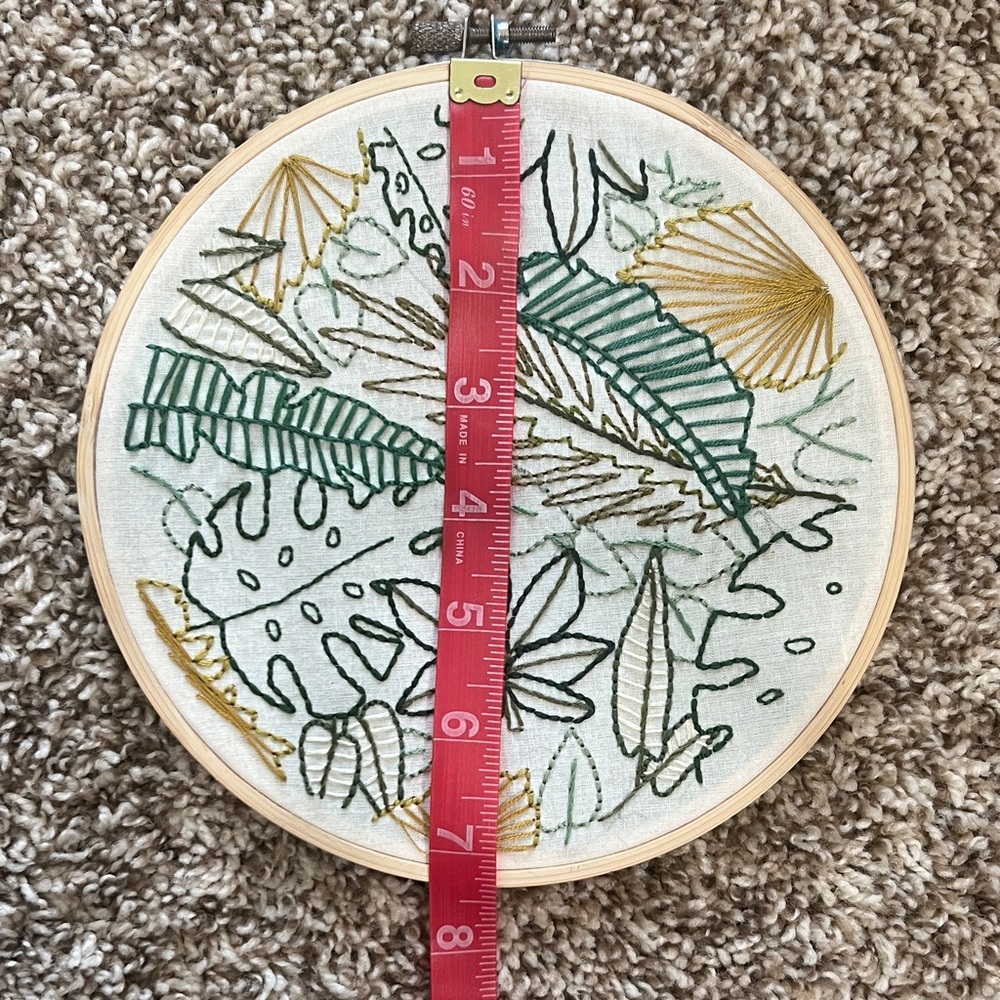 Embroidered Leaf Pattern Wall Art - Picture 5 of 6